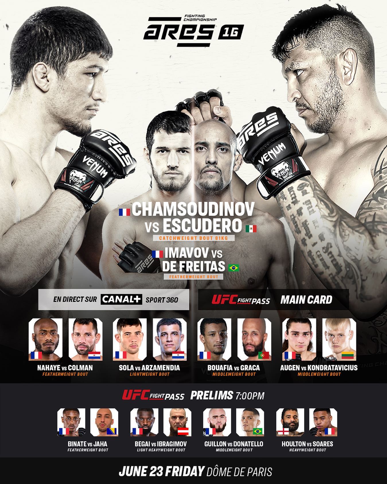 El - 📌La cartelera de hoy.- ARES FC 16 Cartelera completa por UFC Fight ...