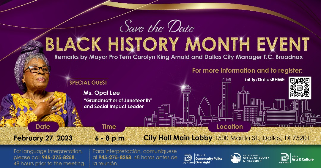 City - Join the City of Dallas for an evening celebrating Black History ...
