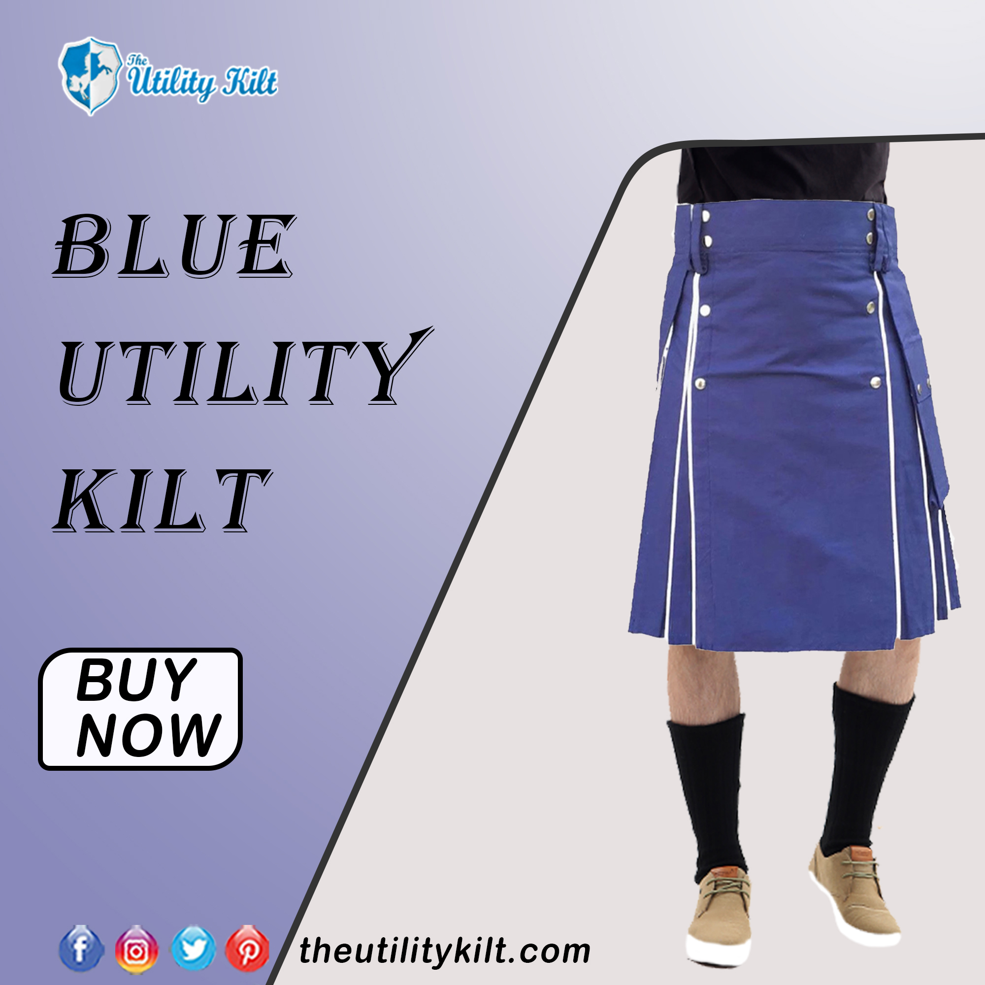 The Utility - BLUE UTILITY KILT This blue kilt comes with a plain front ...