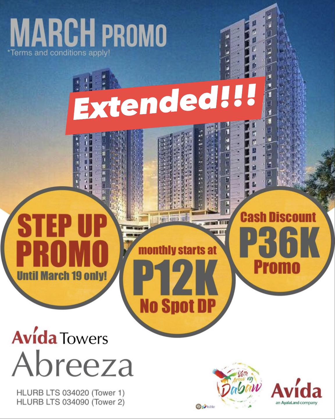 Avida - Good News!!Step up payterm is Extended! Monthly starts ar ...