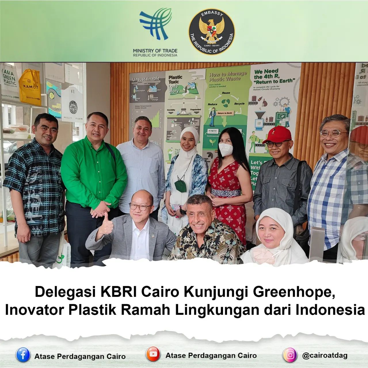Delegasi KBRI Cairo Kunjungi Greenhope, Inovator Plastik Ramah ...