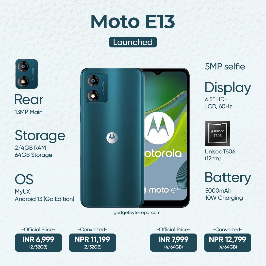 Gadgetbyte - Motorola's latest budget phone is here with Android 13 out ...