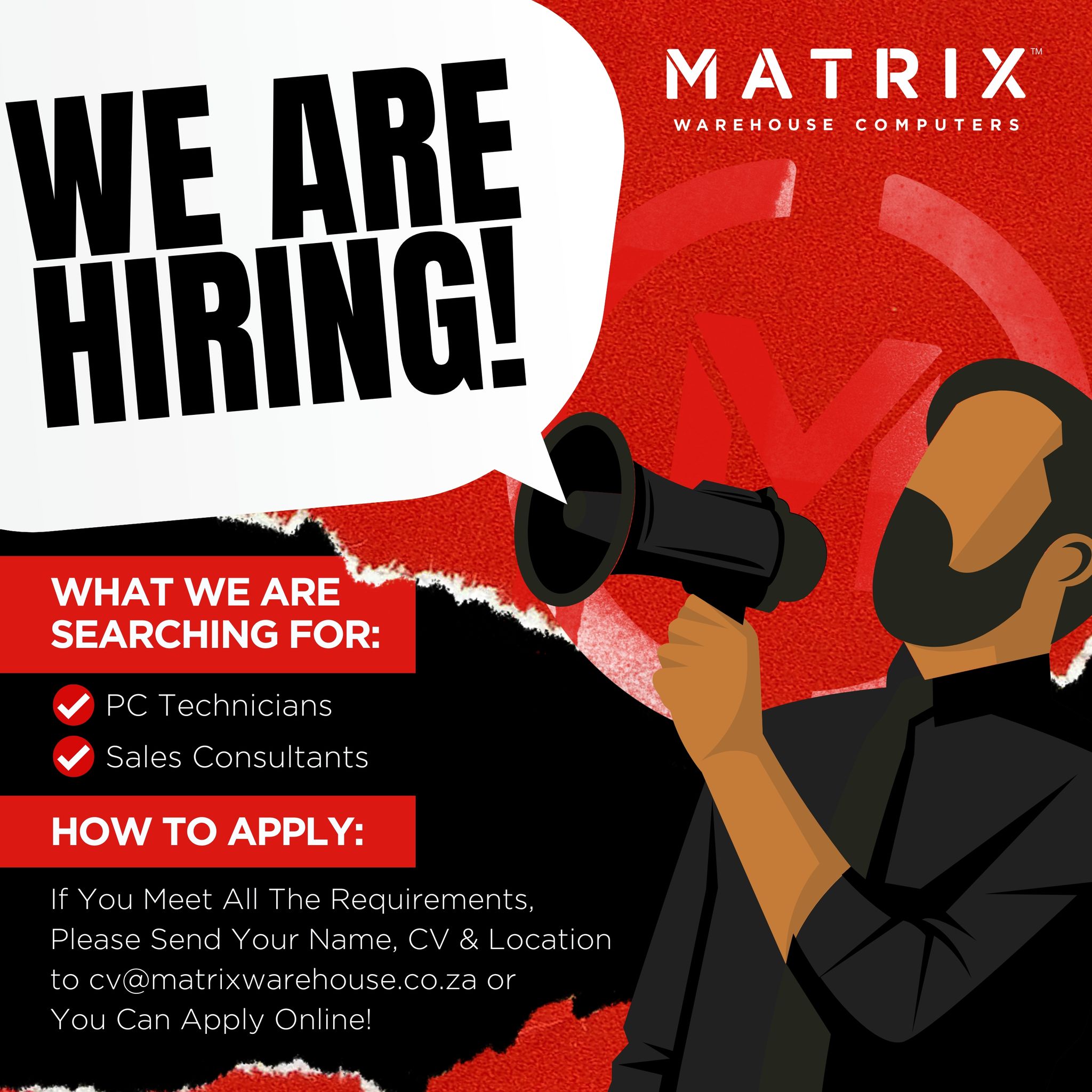 WE ARE HIRING We are... - Matrix Warehouse Computers | Facebook