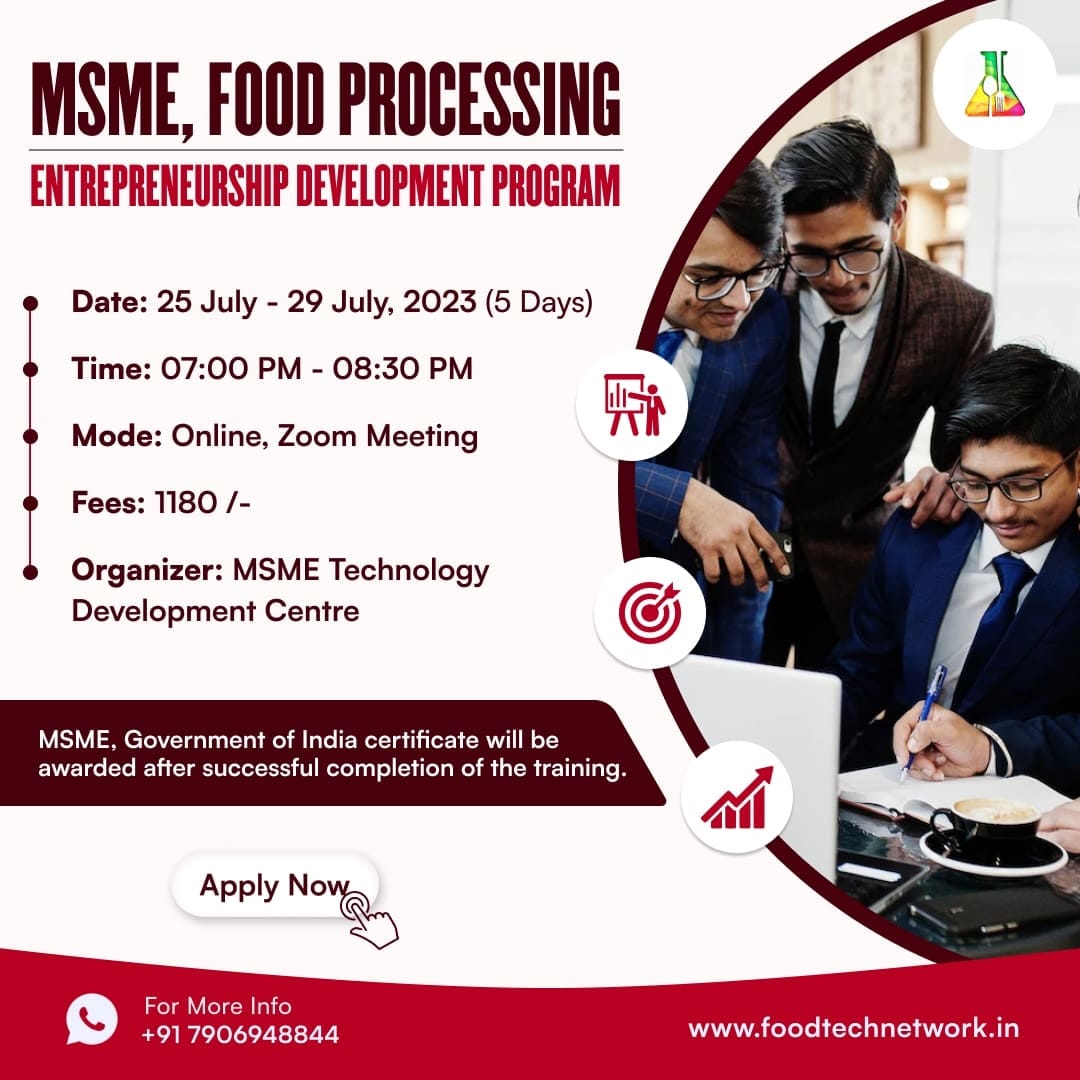 🖥️ MSME Govt of India Training,... - foodtech_network | Facebook