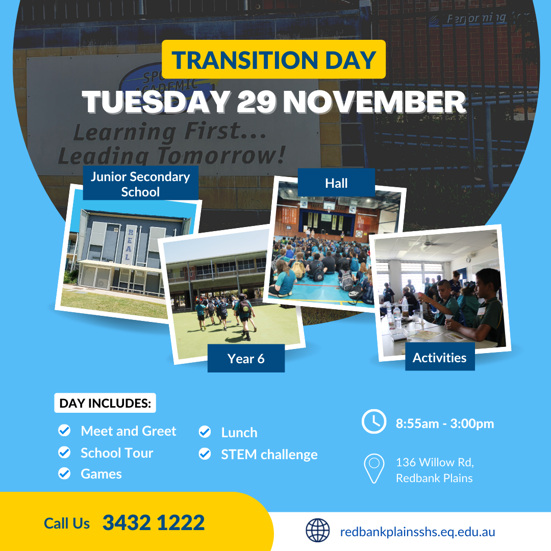 Redbank Plains State High School - On Tuesday 29 November, Redbank ...
