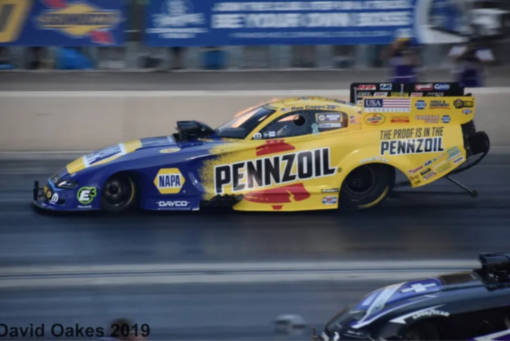 Drag - Ron Capps in his Pennzoil sponsored Funnycar at Norwalk in 2019 ...