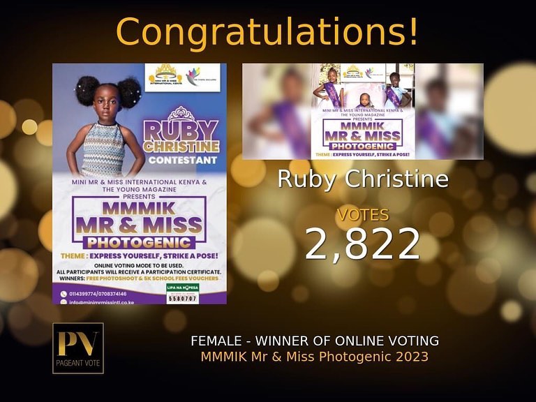 Congratulations to the... - Mini Mr and Miss International KE | Facebook