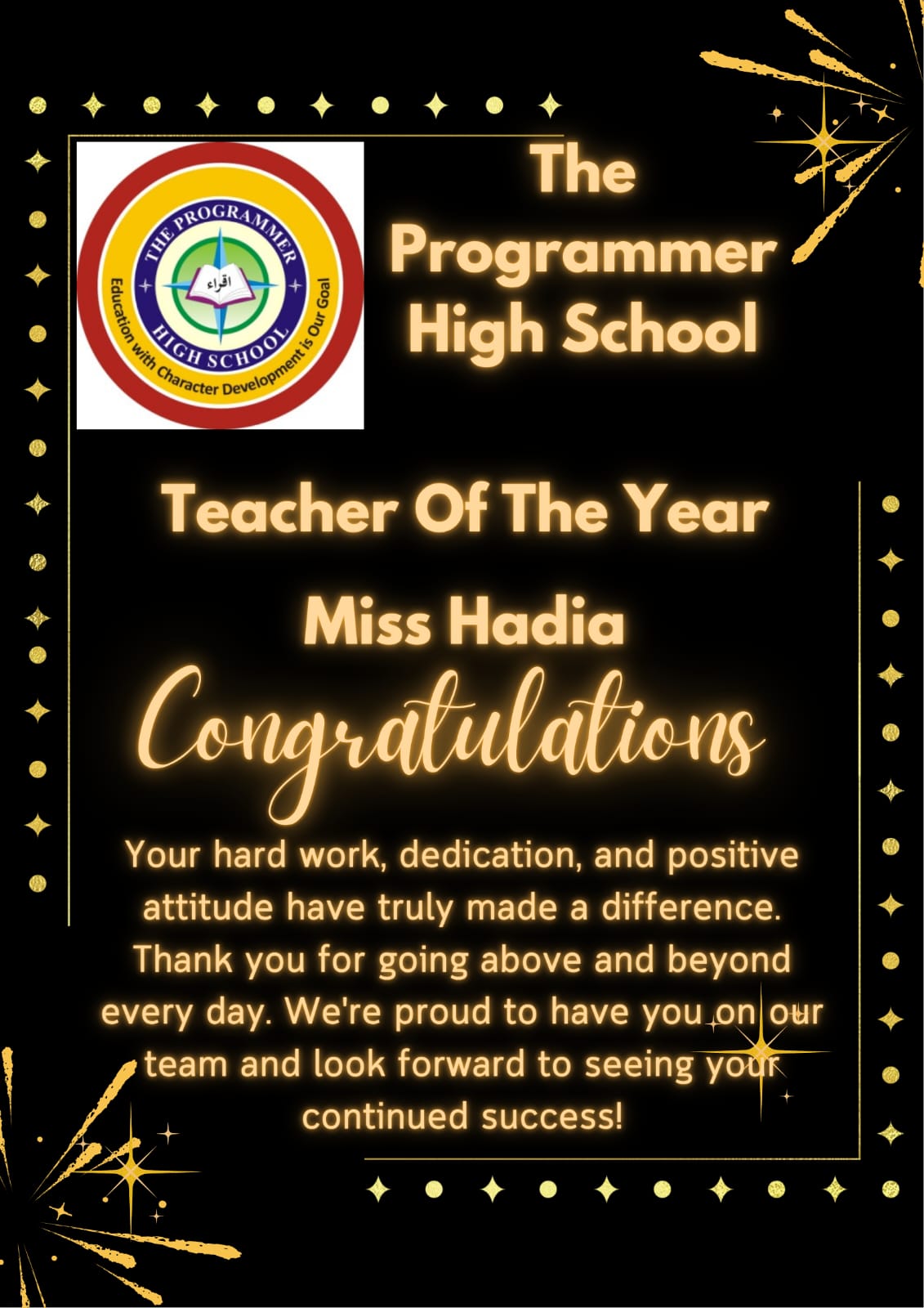 🌟 Honoring Excellence in... - The Programmer School | Facebook