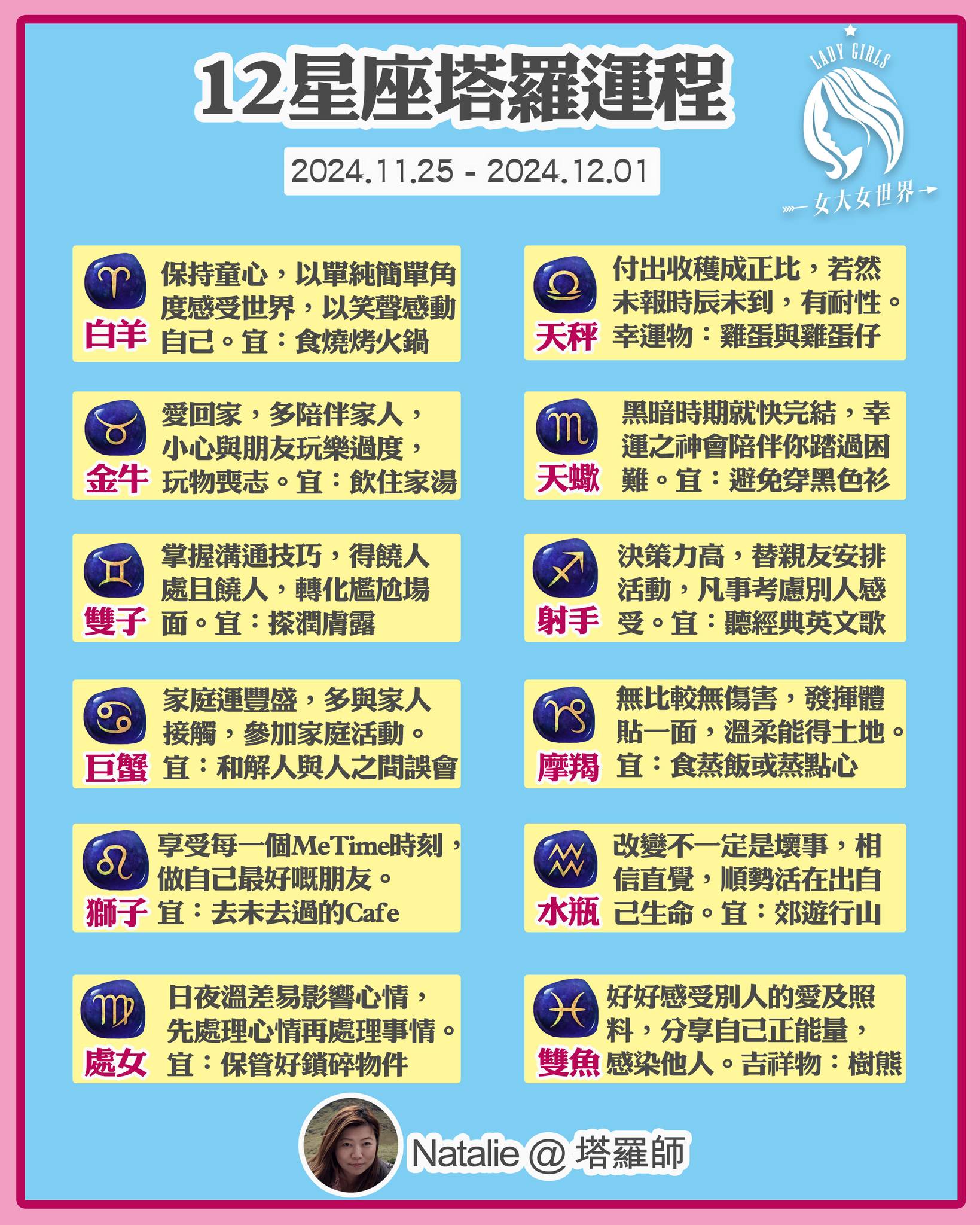 女人星相】12星座塔羅運程 ＝＝＝＝＝＝＝＝... - Lady Girls 女大女世界 | Facebook