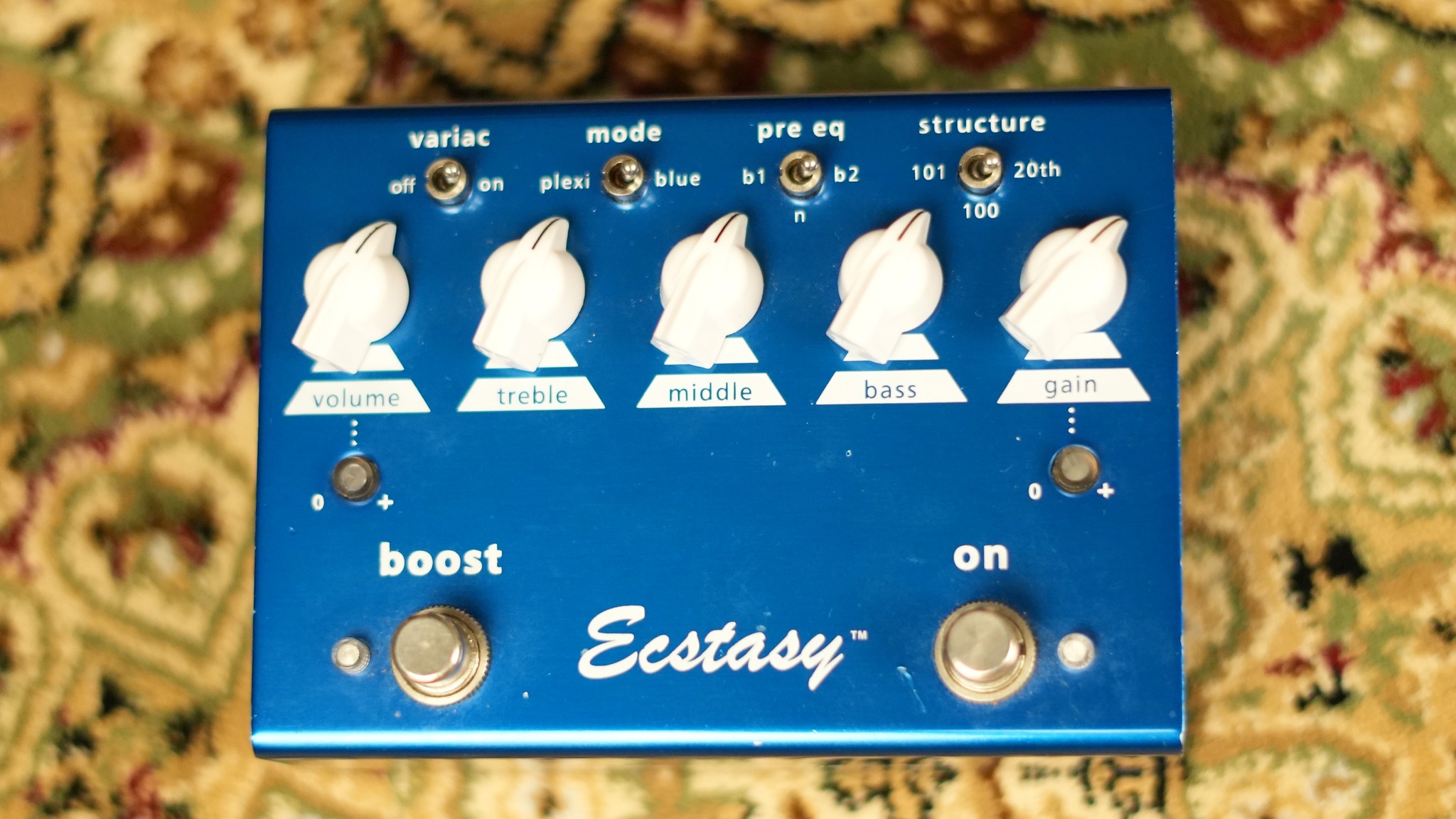 Bogner Ecstasy Red and Blue Pedals Comparison