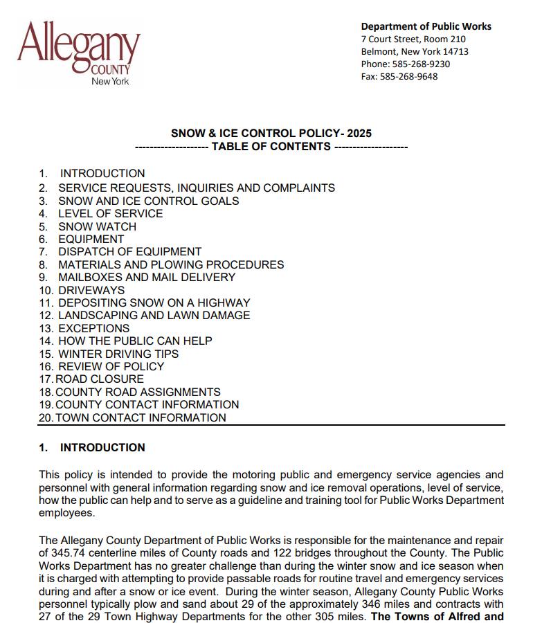 Allegany County Department of Public Works