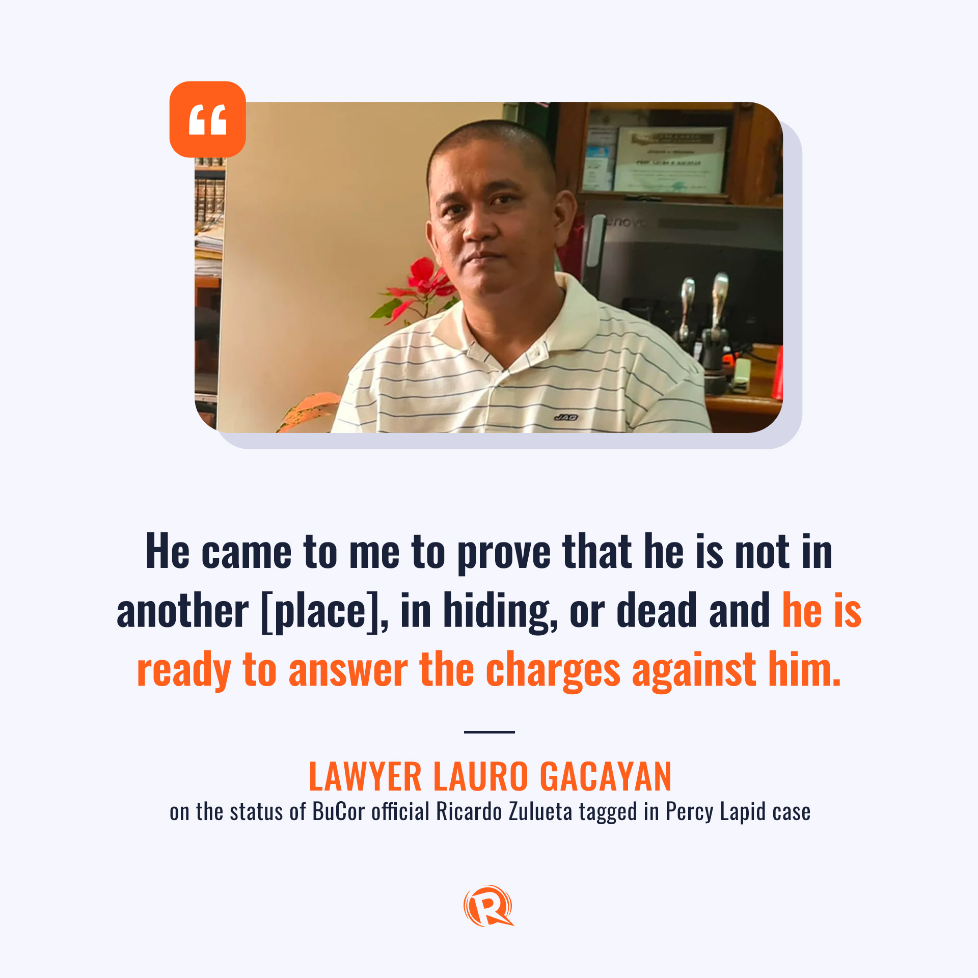 Rappler - Lawyer Lauro Gacayan said Bureau of Corrections ...