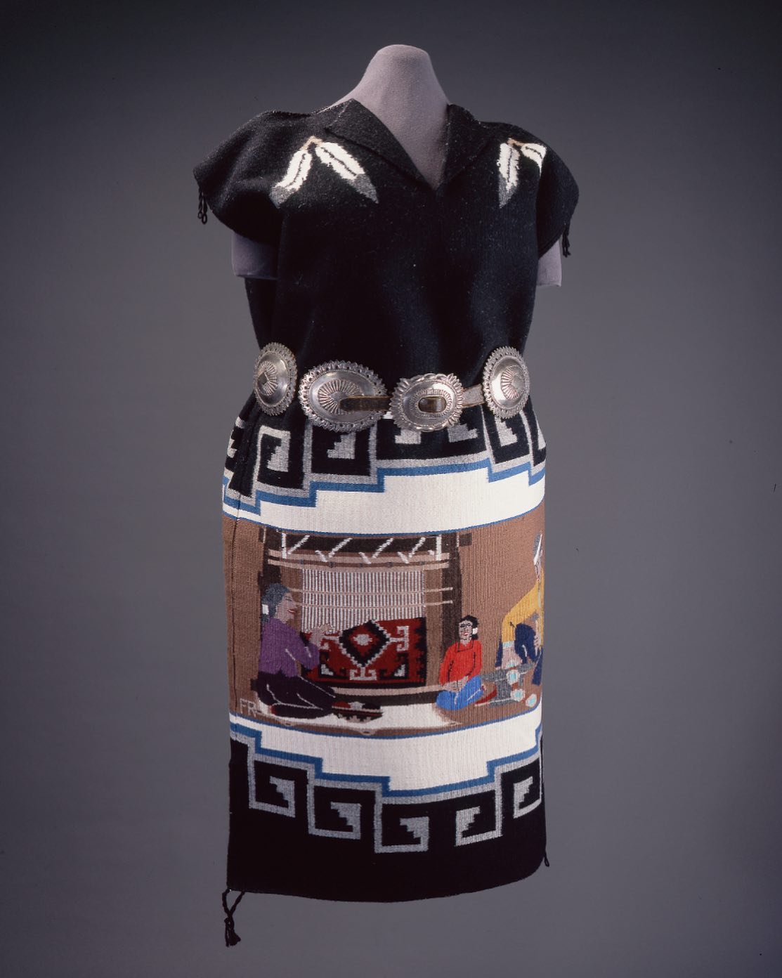 navajo rug dress designs by Florence Riggs old traditional navajo clothing White corset dresses | Material:Spandex a Navajo hand Style:203-2156