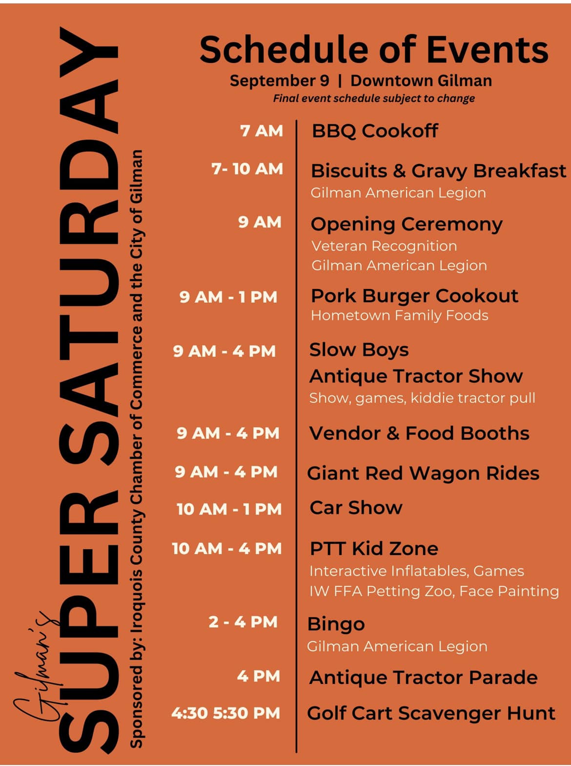 Iroquois - Here’s the most up-to-date schedule of events for Super ...