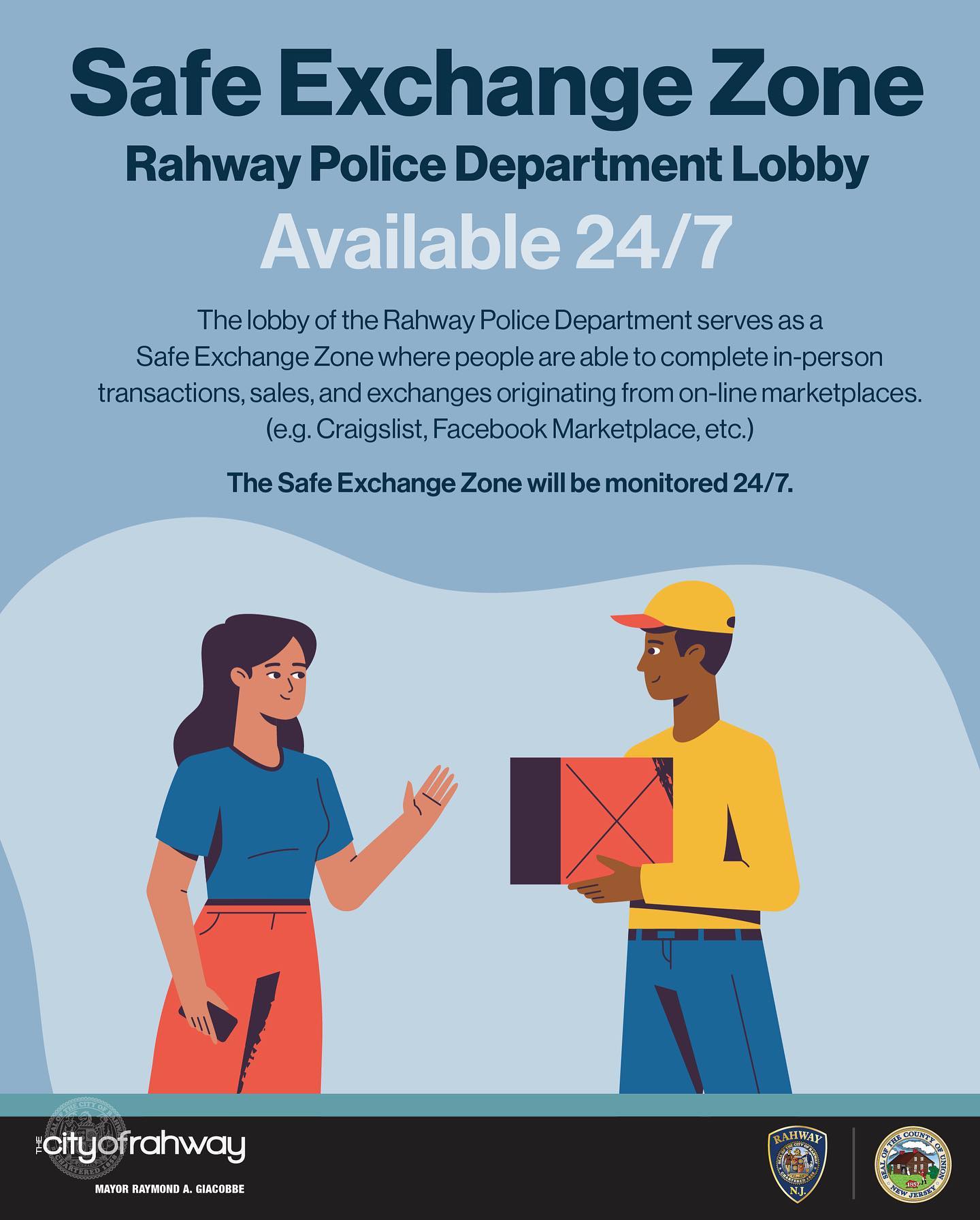 City - Rahway’s Safe Exchange Zone is now available 24/7 in the lobby ...