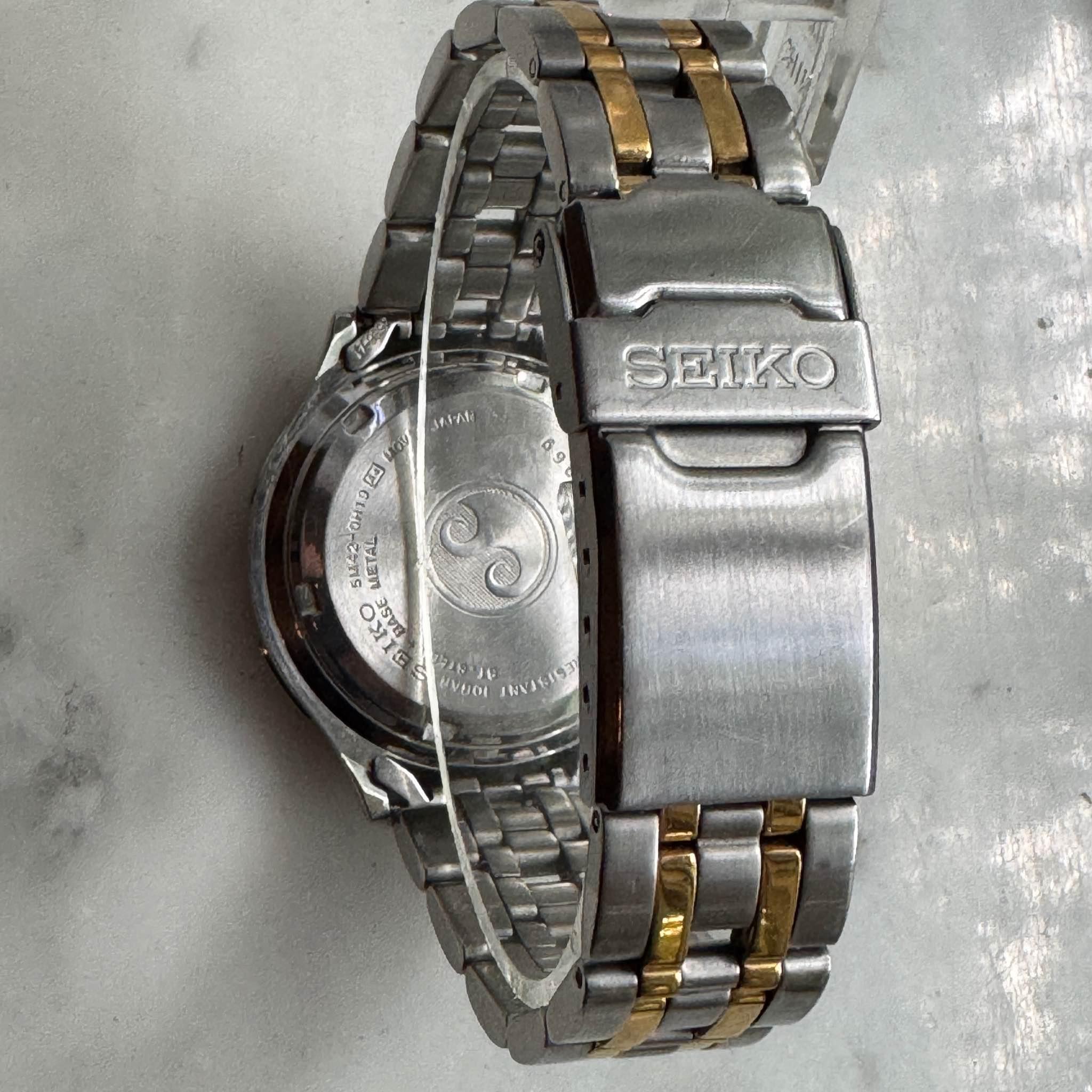 Seiko Kinetic Windward SKA058 SKH064 Mens THREE Stainless Gold Links