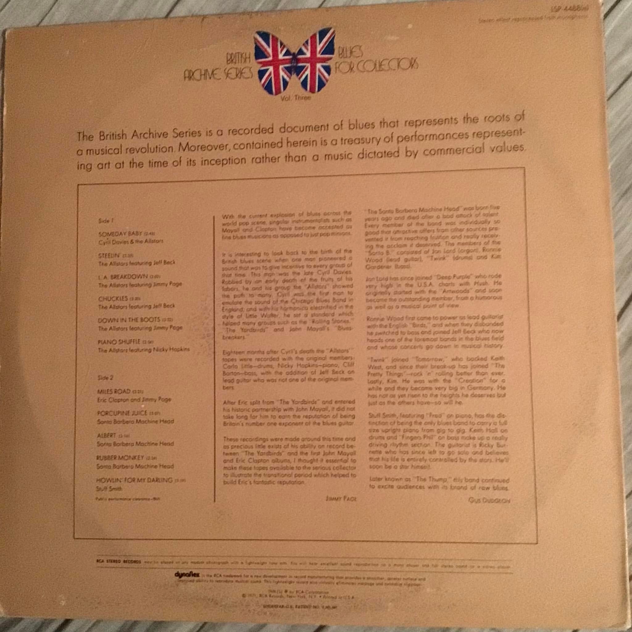 British Archive Series - Blues for Collectors Vol. Three on RCA 
