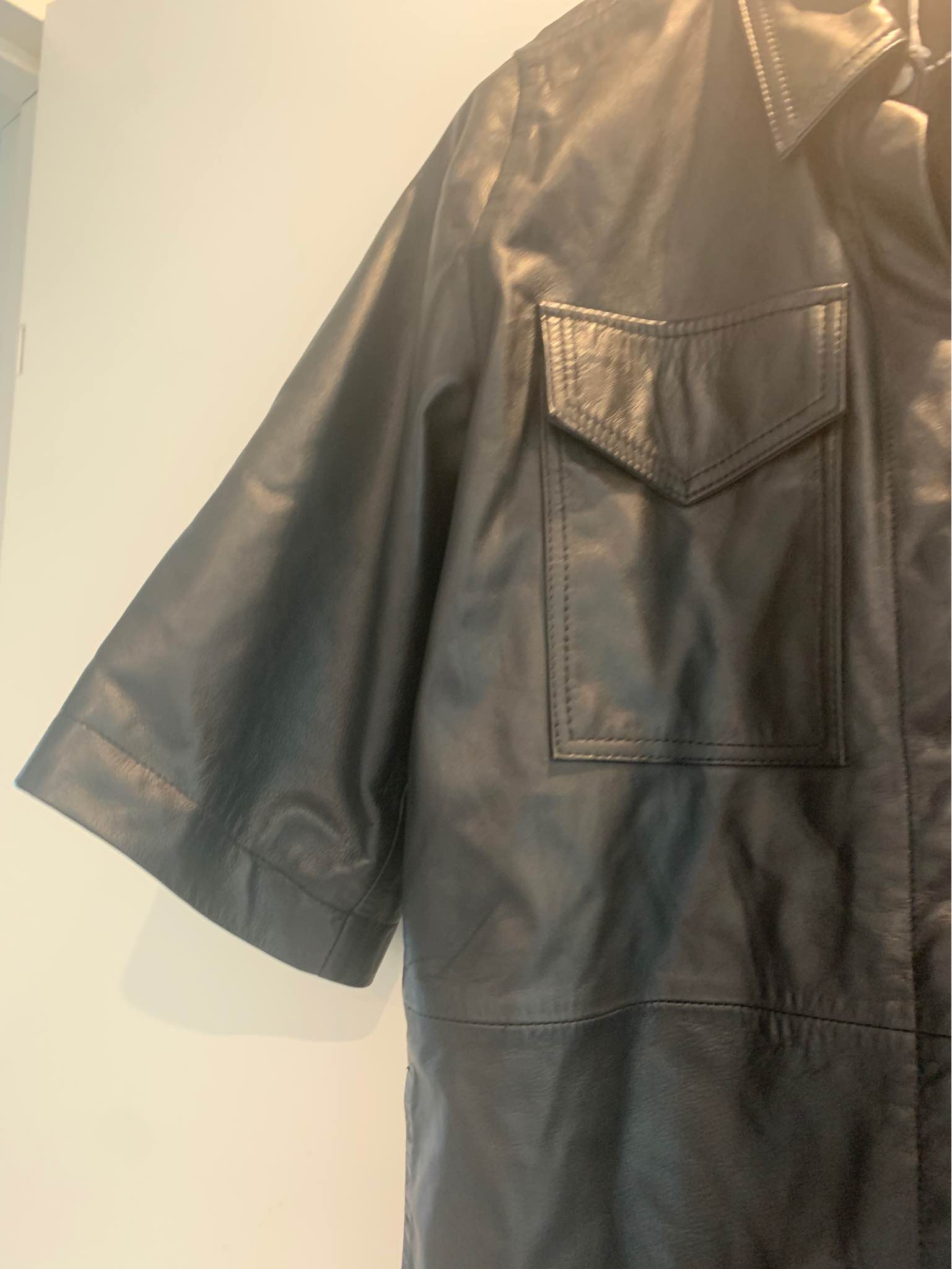 Co'couture skind læder midi skjorte kjole sort str Medium M 38 ...