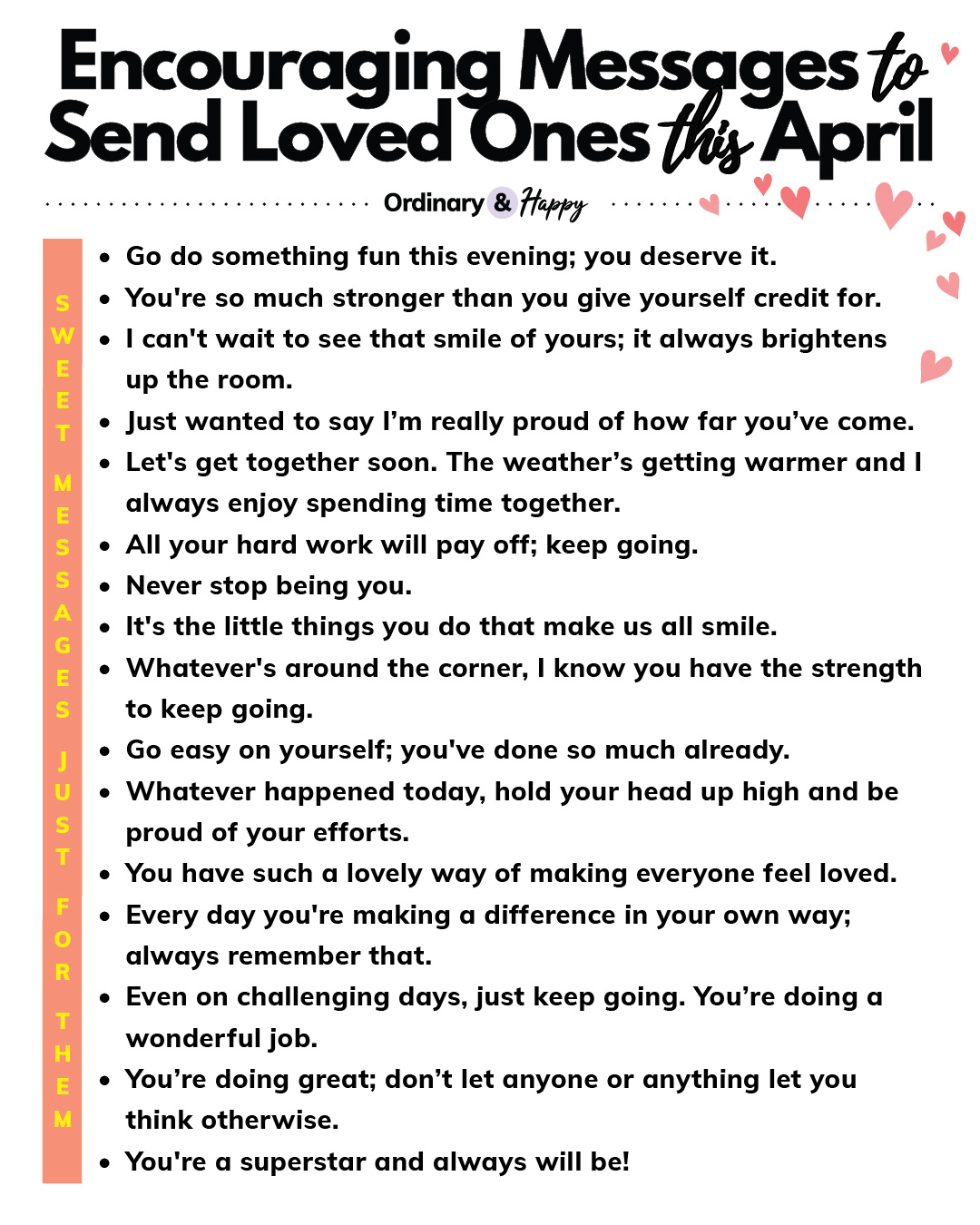 Ordinary - Encouraging messages to send loved ones this April 💬👇 | Facebook