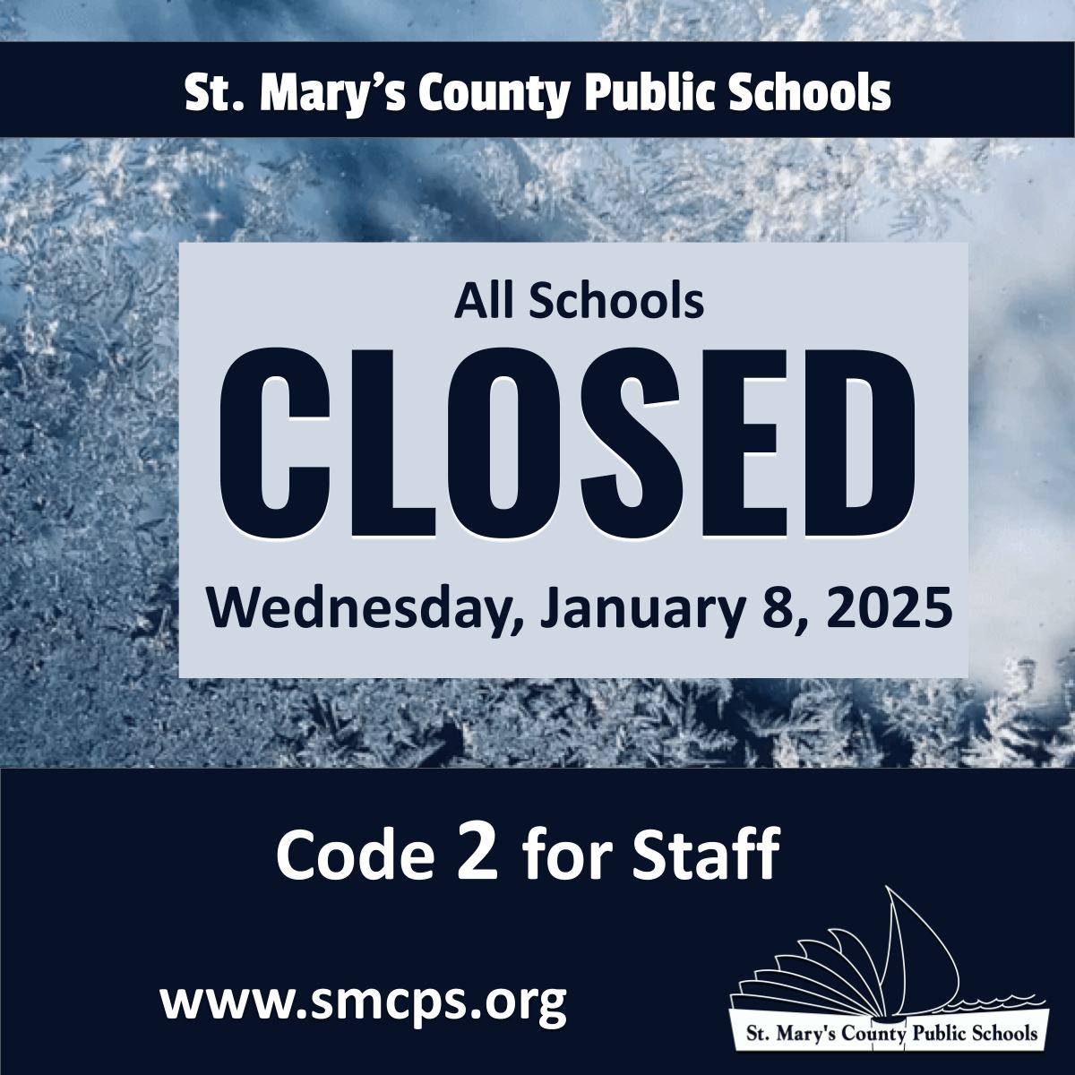 Due to continued icy... - St. Mary's County Public Schools