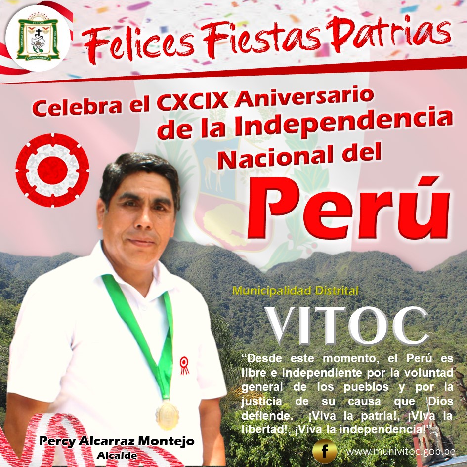 | SALUDO POR FIESTAS... - Municipalidad Distrital de Vitoc | Facebook