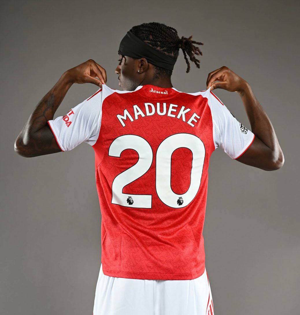正規品Arsenal MADUEKE 20 ユニフォーム Noni Madueke will wear jersey number 20 at Arsenal.