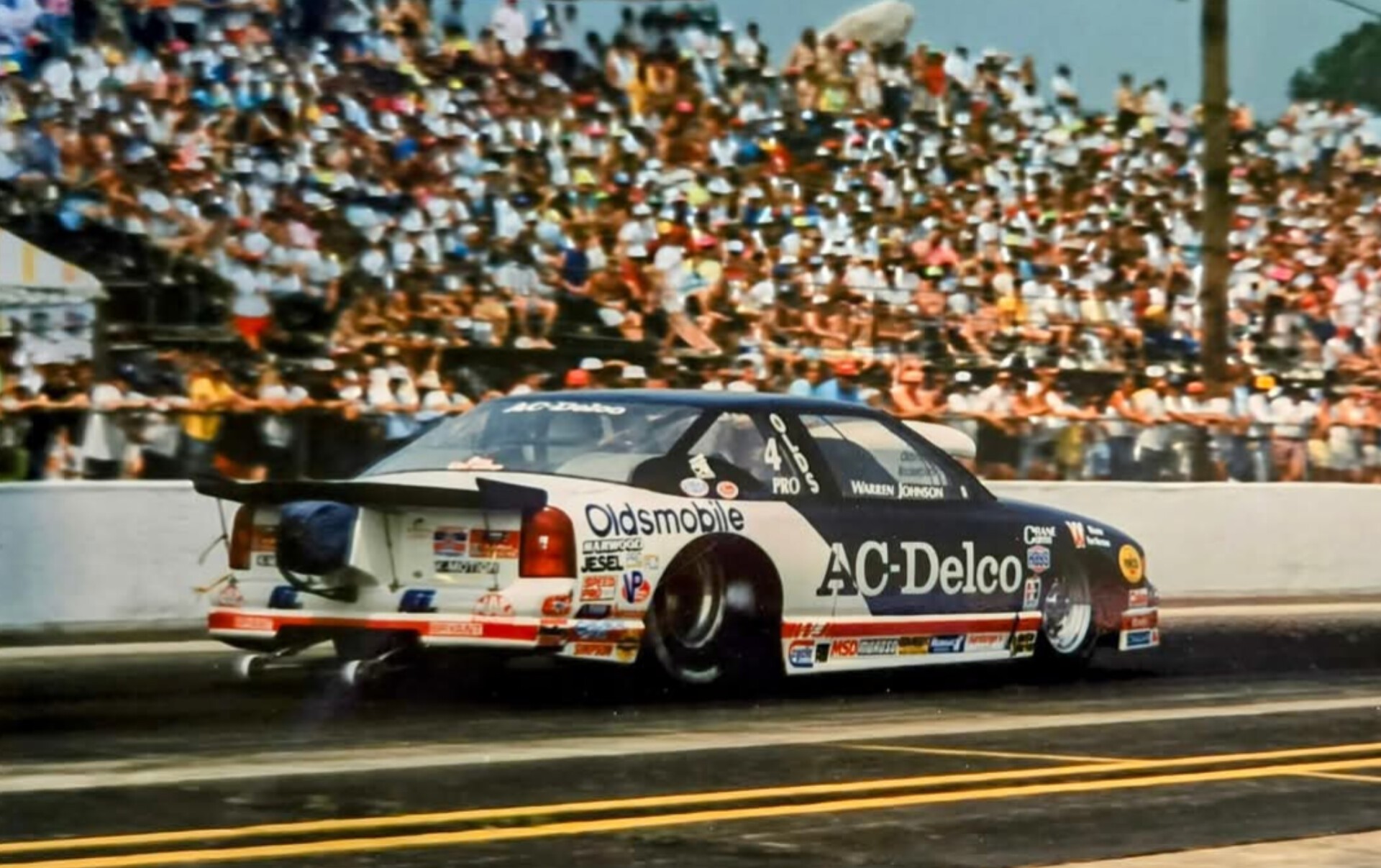 Drag - Warren Johnson headed down National Trail Raceway in his AC ...