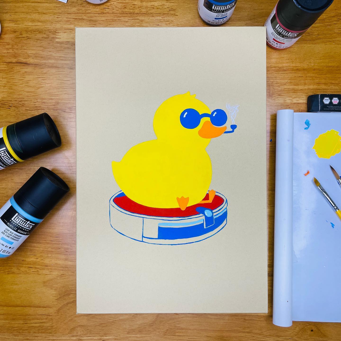 사탕고양 - captain duckling. #아크릴화 #그림 #일러스트 #일러스트그램 #캐릭터일러스트 #오리 #로봇청소기 ...