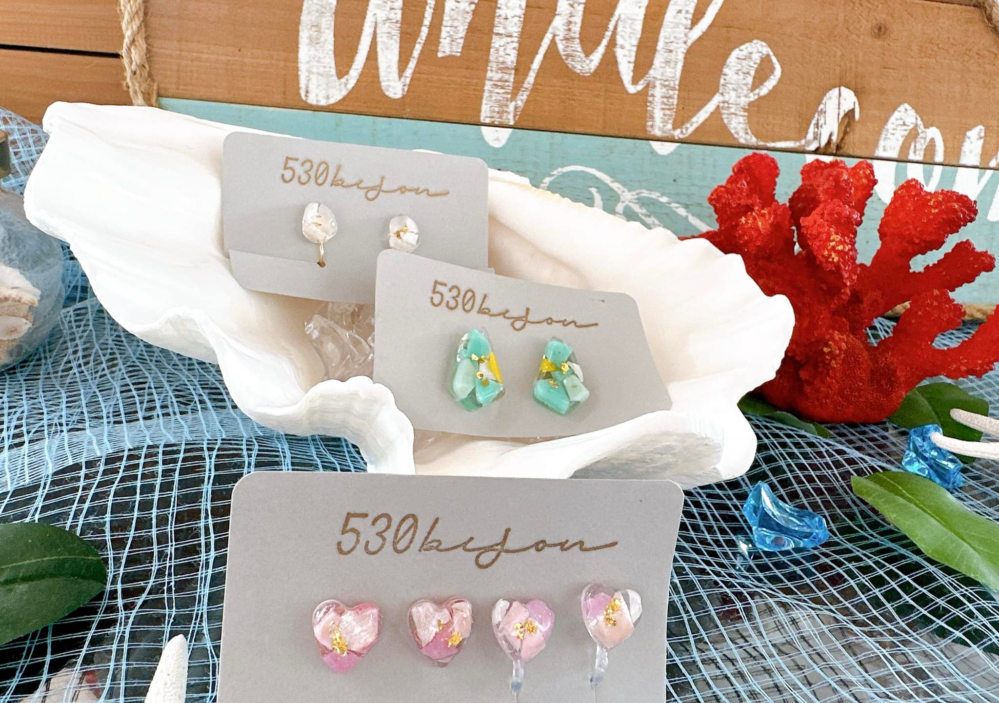 530bijouさんのアクセサリー✨ 南房総の海で集めた海洋プラスチックを 