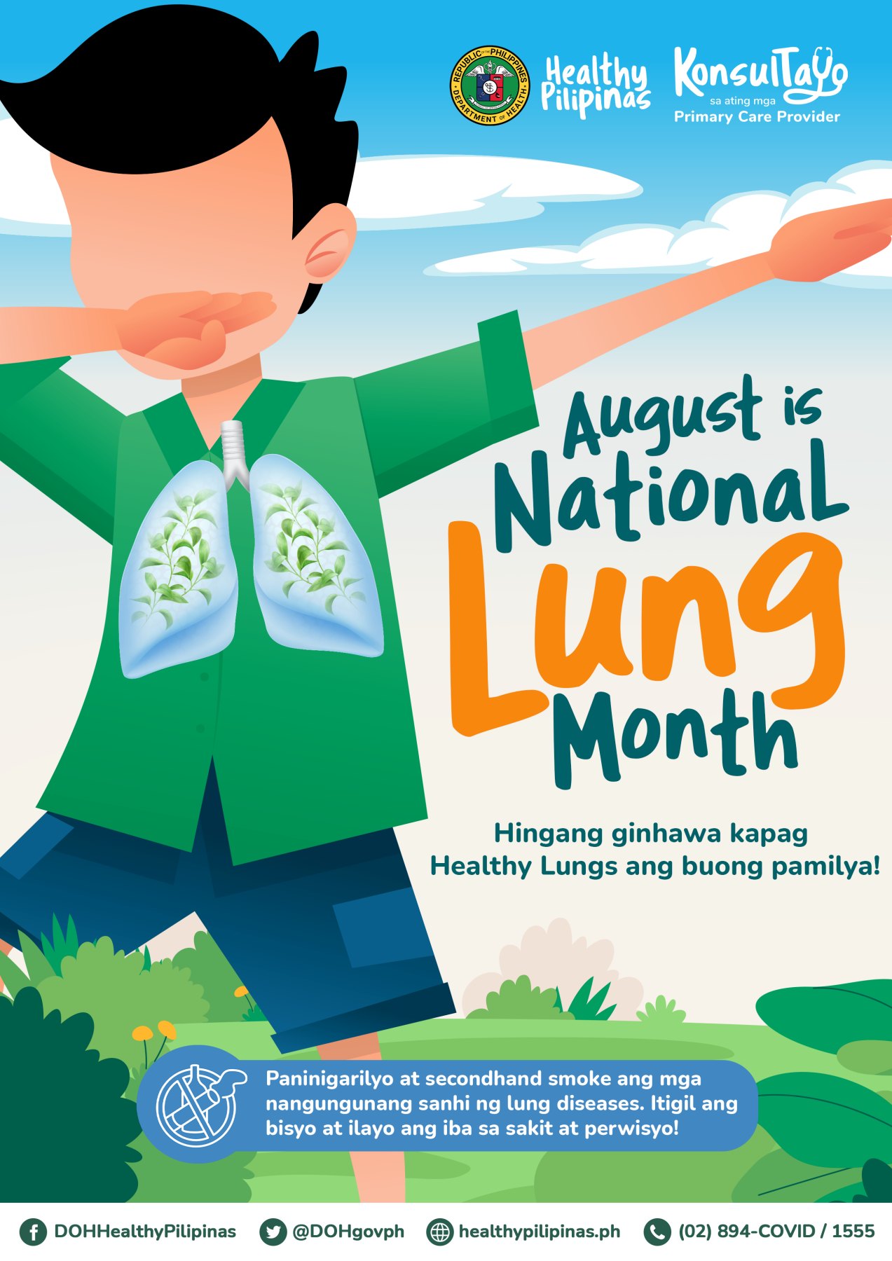 DOH - Ang buwan ng Agosto ay Buwan ng Pambansang Kalusugan ng Baga! 🌬️ ...