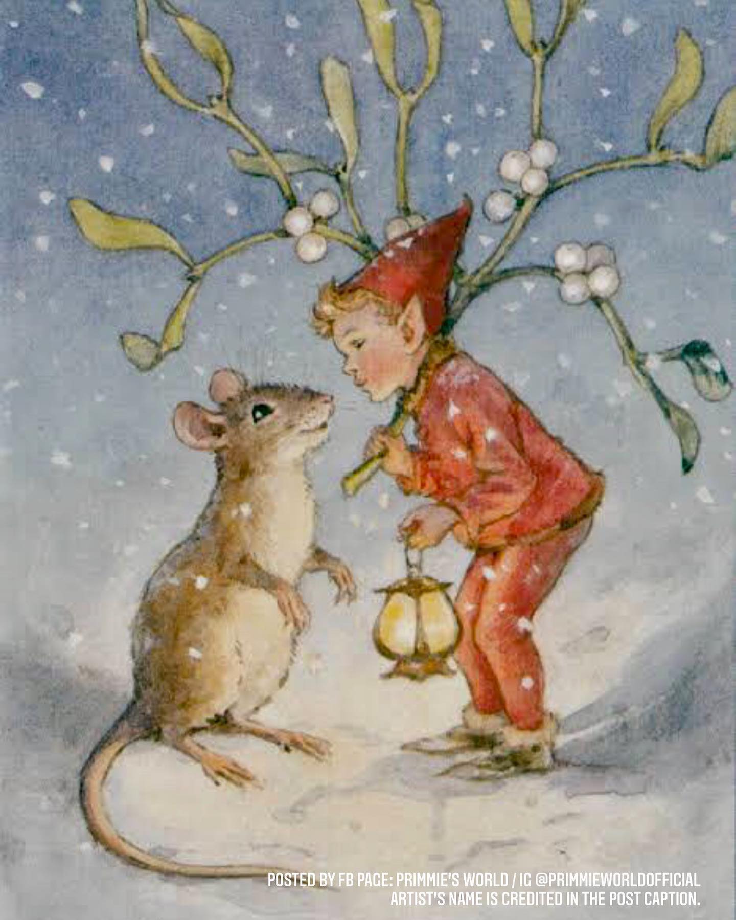 Primmie’s World - Elf, Mouse and the Mistletoes 🎄 Artist:... | Facebook