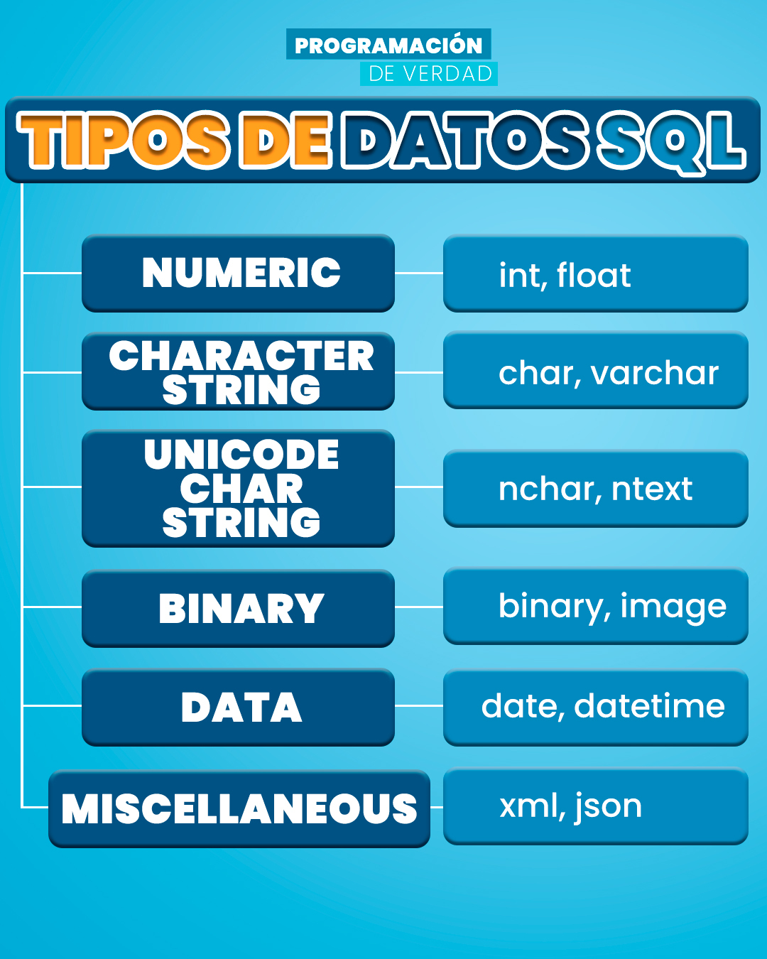 Tipos de datos SQL 🔥🔥 En SQL... - Programación de Verdad | Facebook