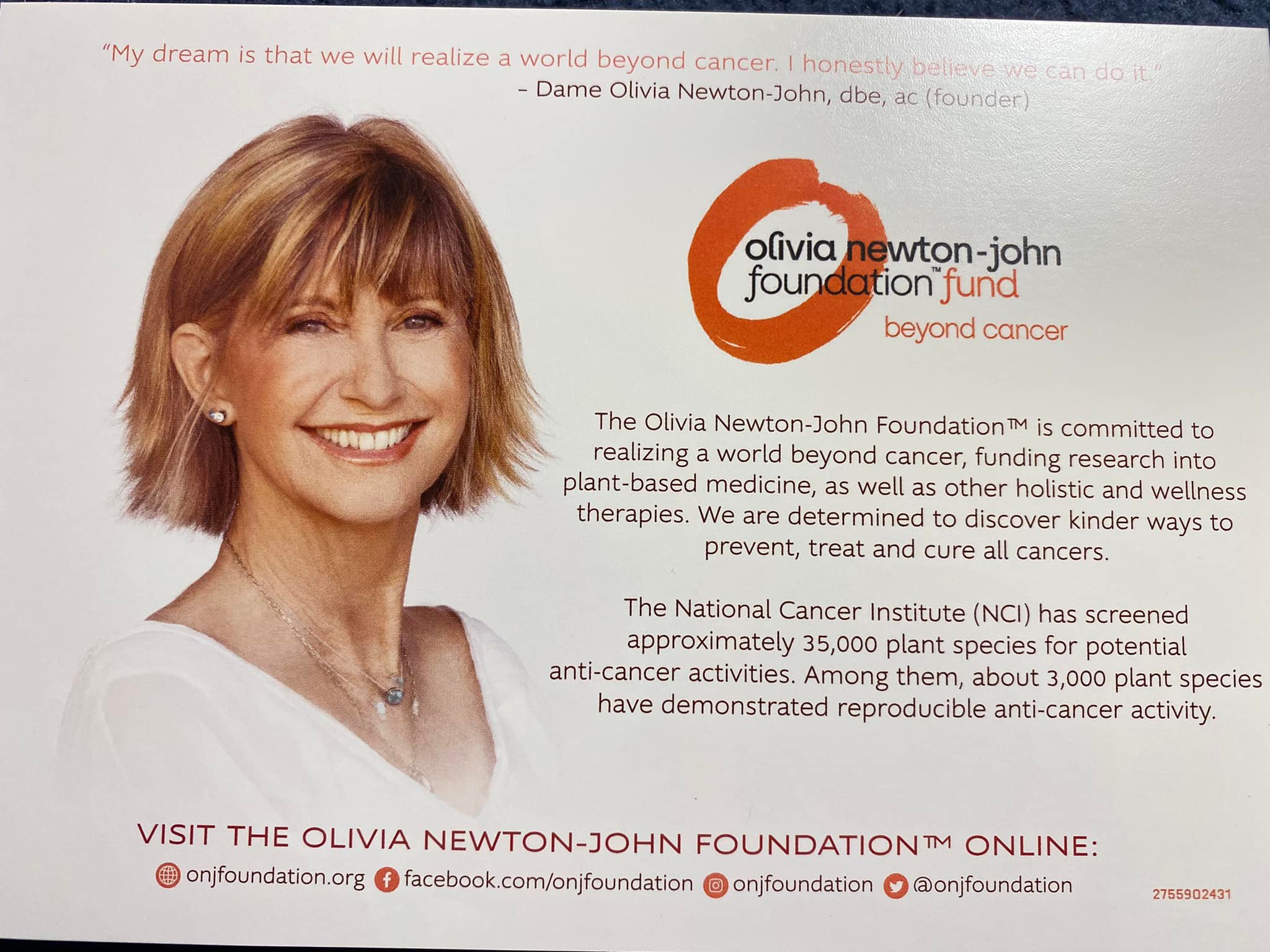 Olivia Newton-John signs fan's physical album