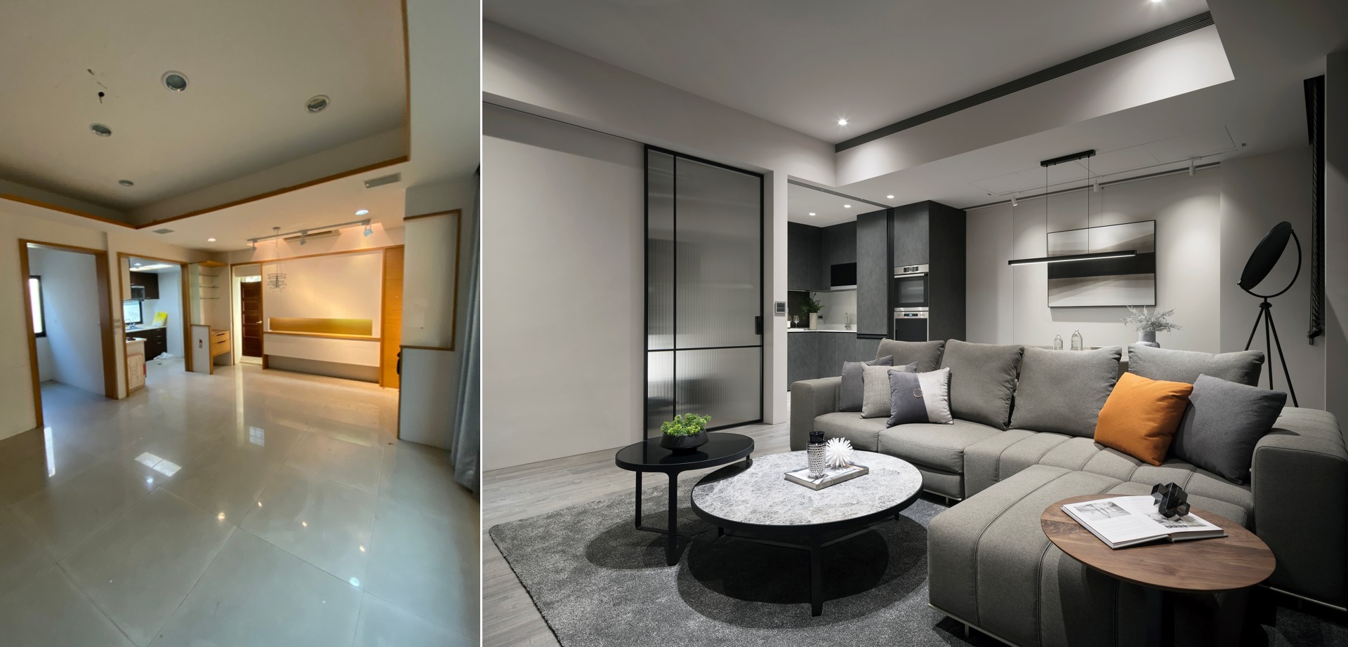 木村設計 - 竹北-K宅-Living room Before -> After #mucundesign #interiordesign # ...