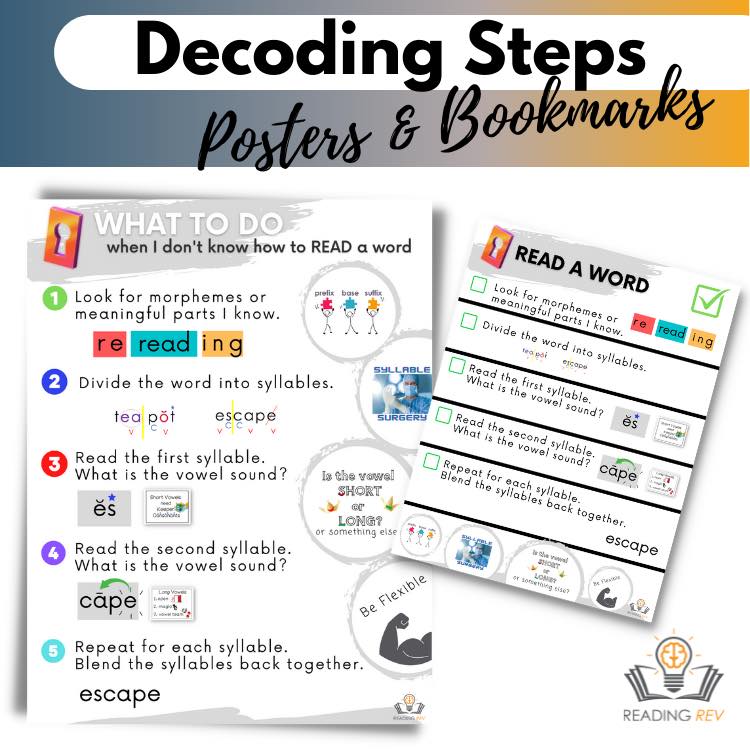 Reading Rev - Decoding steps for BIG kids! No primary clip...