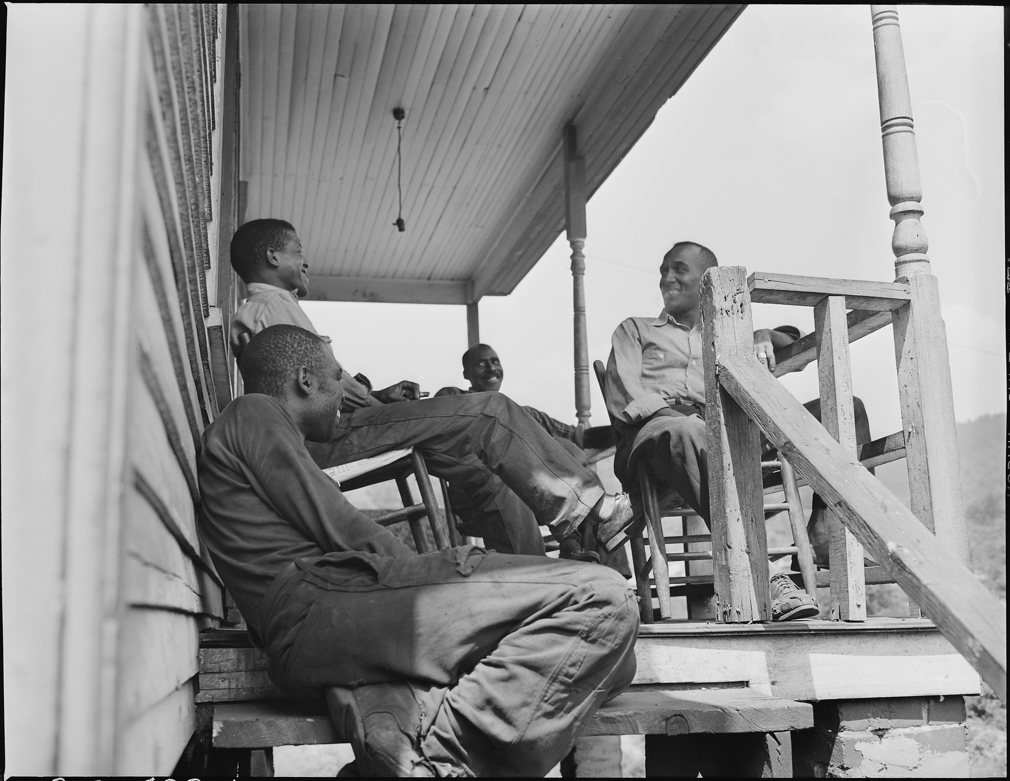 Real Appalachia - Coal miners on the front steps of their house. One ...