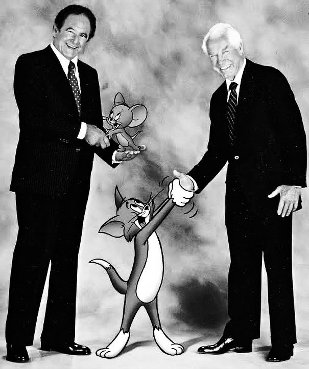 Gleaming - William Hanna and Joseph Barbera, photographed in 1990, were ...