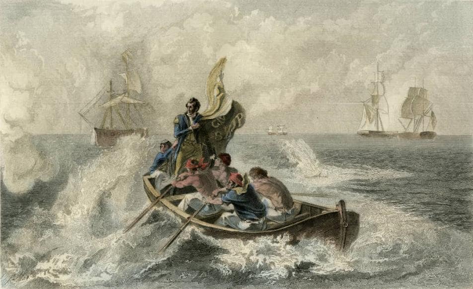 Bandiera USA 3'x5' Commodore Oliver Hazard Perry - Battaglia Del Lago Erie, Trade Winds