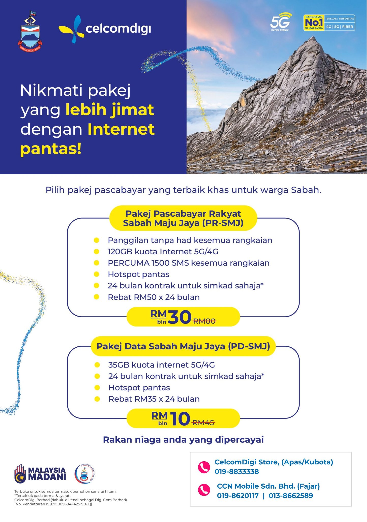 CelcomDigi - 📣 Kepada warga Sabah, 𝙋𝘼𝙆𝙀𝙅 𝙋𝙊𝙎𝙏𝙋𝘼𝙄𝘿 𝙎𝘼𝘽𝘼𝙃 𝙈𝘼𝙅𝙐 𝙅𝘼𝙔𝘼 📣 ...