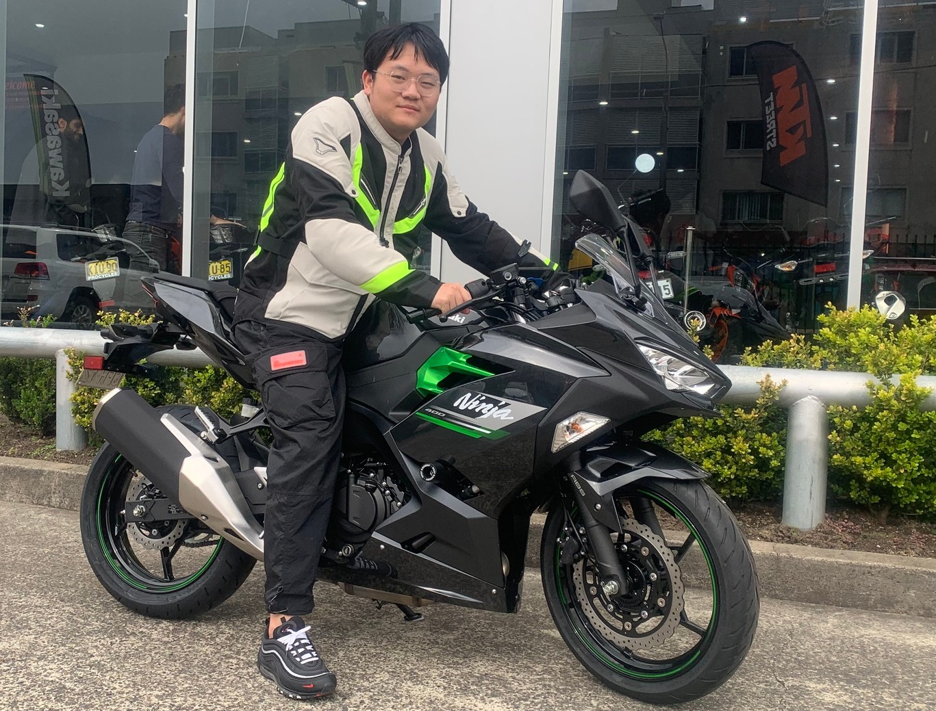 Yu is one happy guy today. He's collecting his brand new 2023