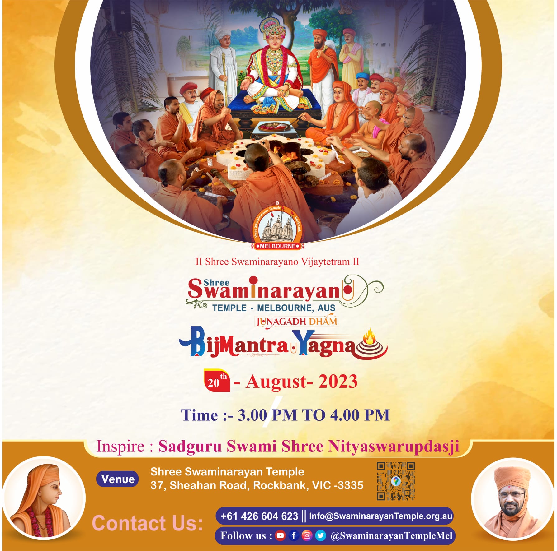 Shree - Invitation to Sacred Hindu Yagna Jai Shree Swaminarayan Om 