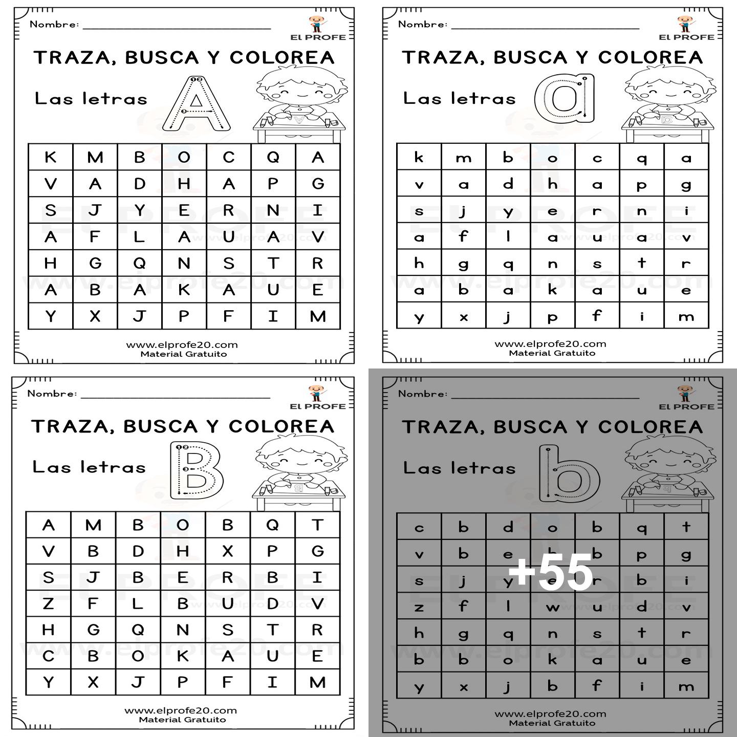El - Fichas traza, busca y colorea las letras del abecedario. ⭕ ...