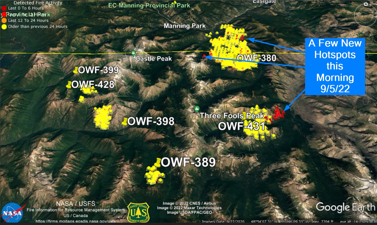 NEW WILDFIRE START- ALEC CREEK - LOC CRAGGY PEAK AREA - Gifford