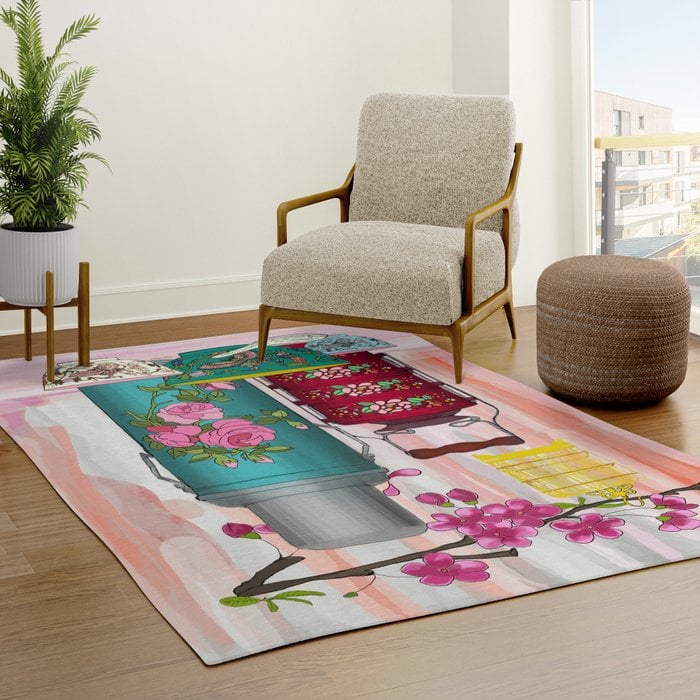 designsMM - Peranakan Nyonya Tiffin red - Rugs Available...