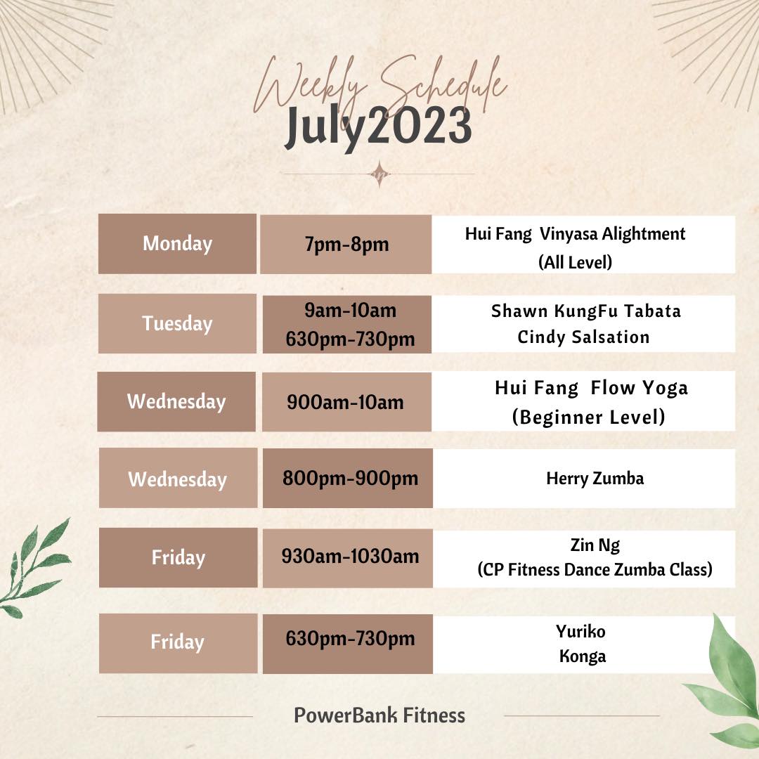 📅 July Timetable 📅 is out. Please... - PowerBank Fitness