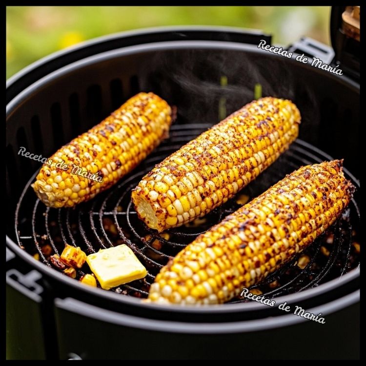 Recetas - Mazorca de maíz a la parrilla en freidora de aire (estilo ...