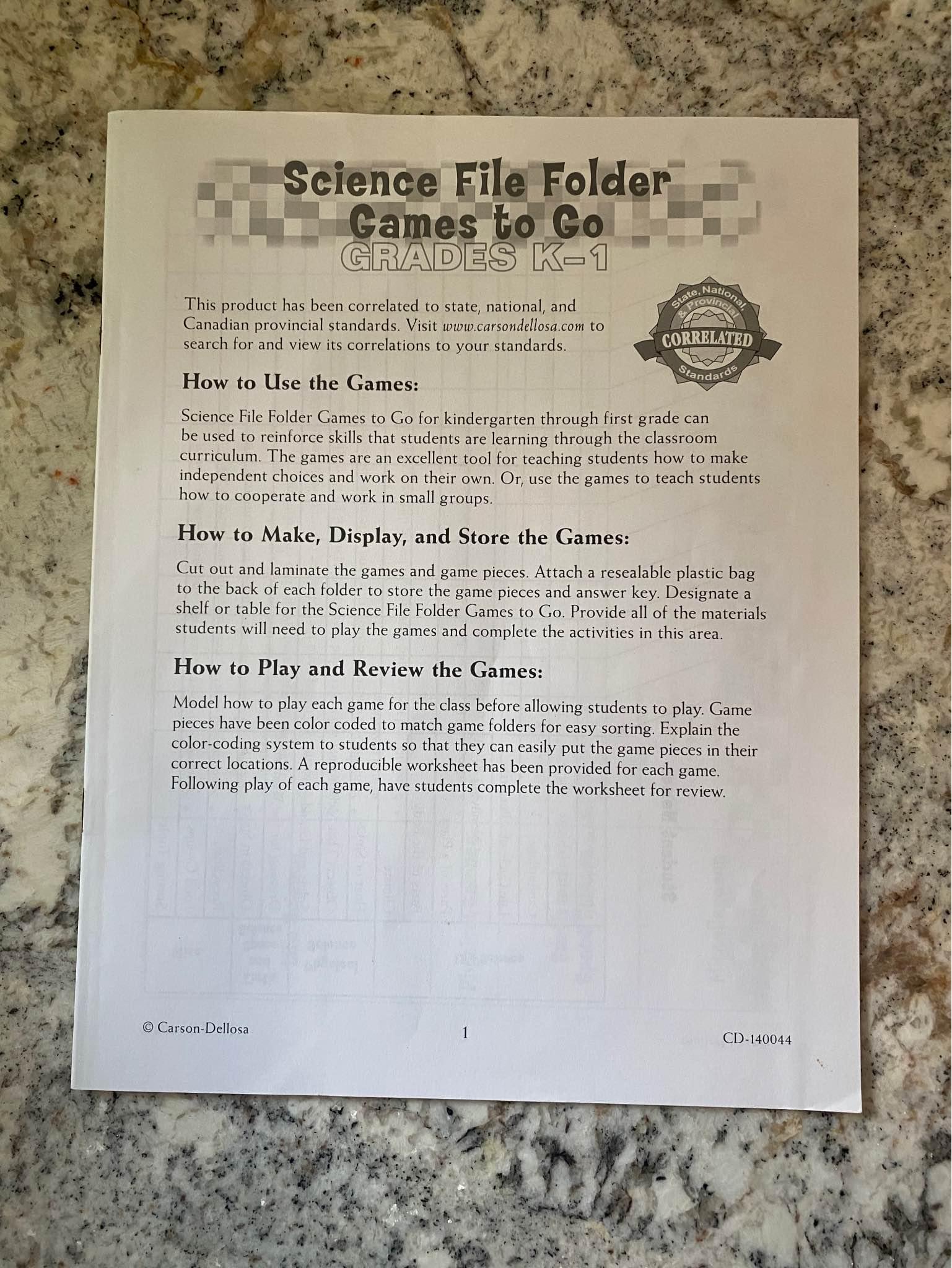 Science file folder games by Carson-Dellosa - Educational Toys ...