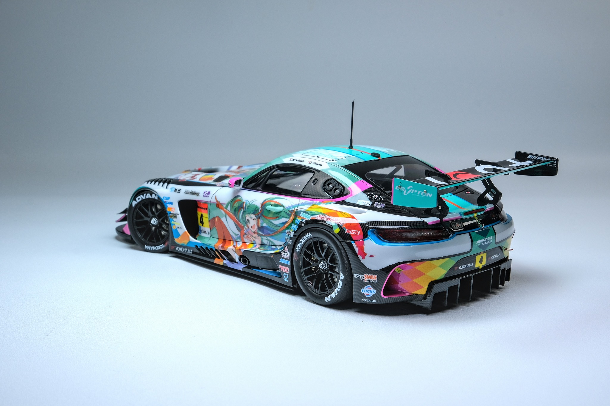 Tamiya AMG GT3 1/24 scale model with Miku decals