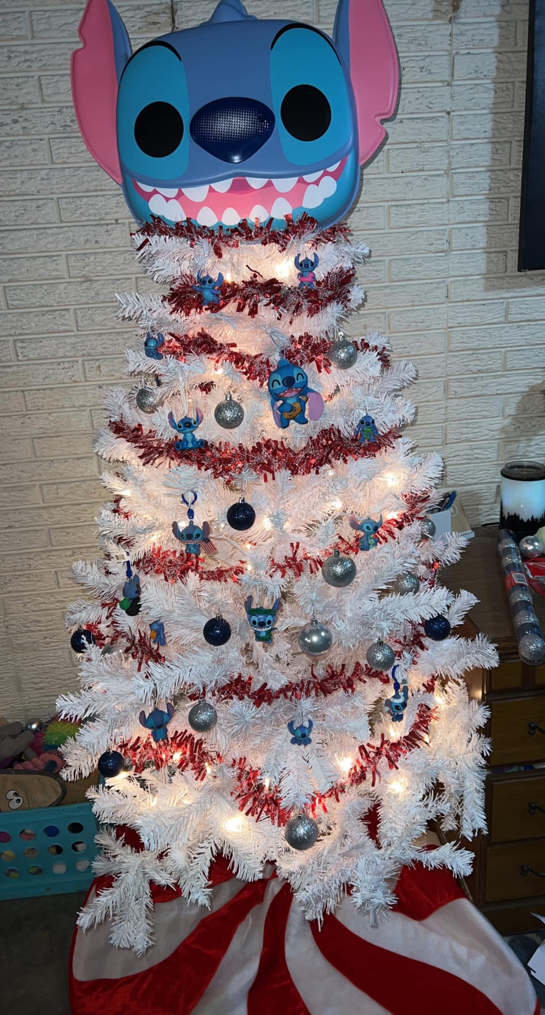 My stitch themed Christmas tree 💙💙