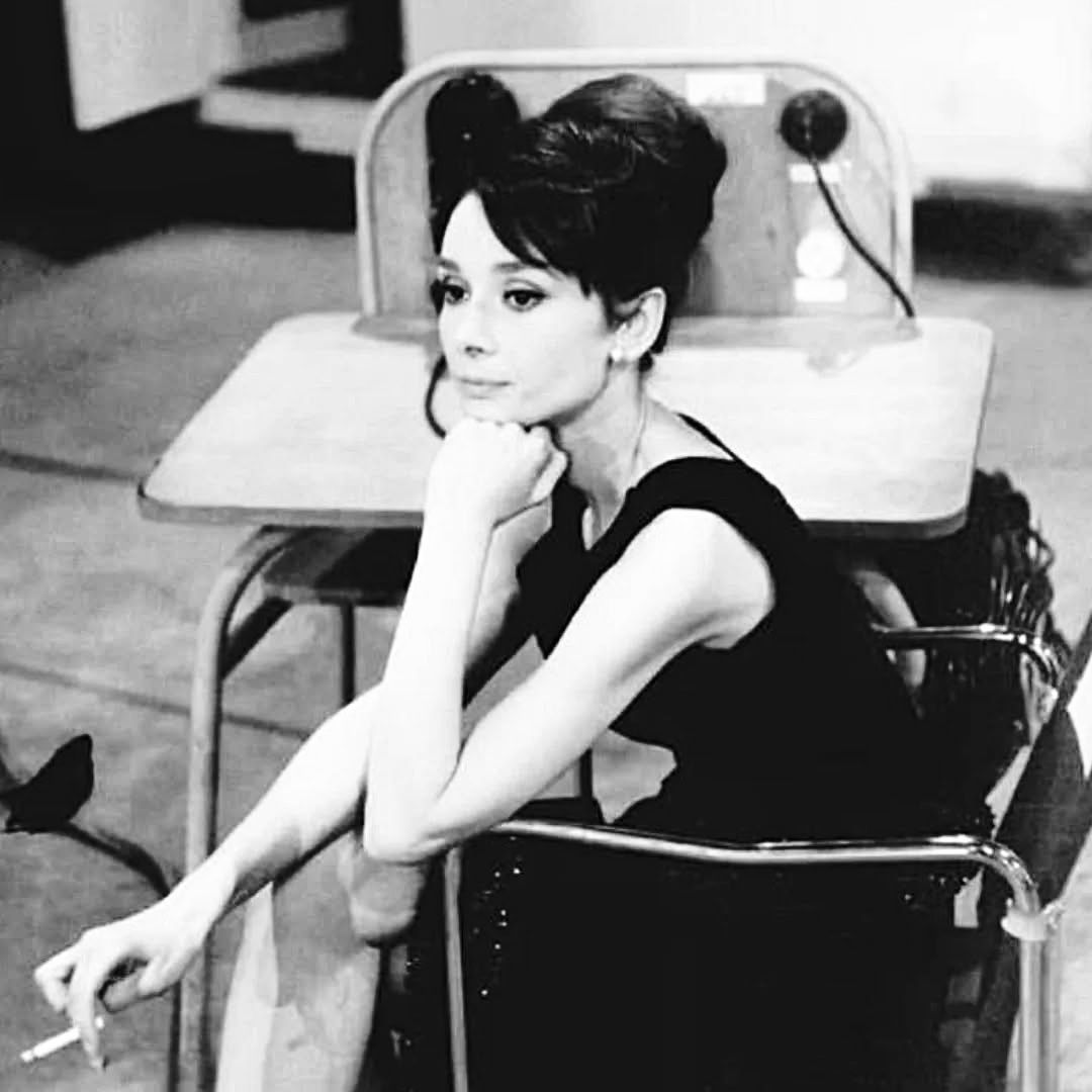 audrey hepburn charade black dress Hepburn's timeless style in 'Charade' film Breakfast at tiffany's Long Sleeve Wool Midi CT-2026/6/1 This custom made poster Size:Made-to-Measure